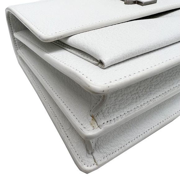 Saint Laurent Sunset Medium Shoulder Bag Leather White - Picture 6 of 12